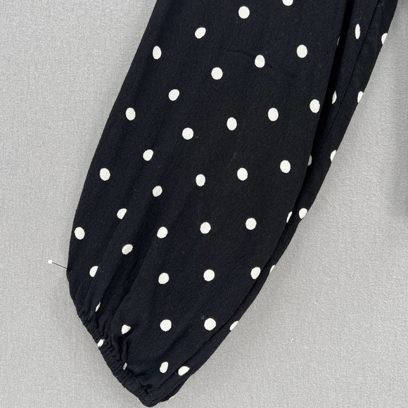 ARITZIA WILFRED Shirt Womens Medium Black White New Prairie Blouse V-neck Top - Picture 9 of 16